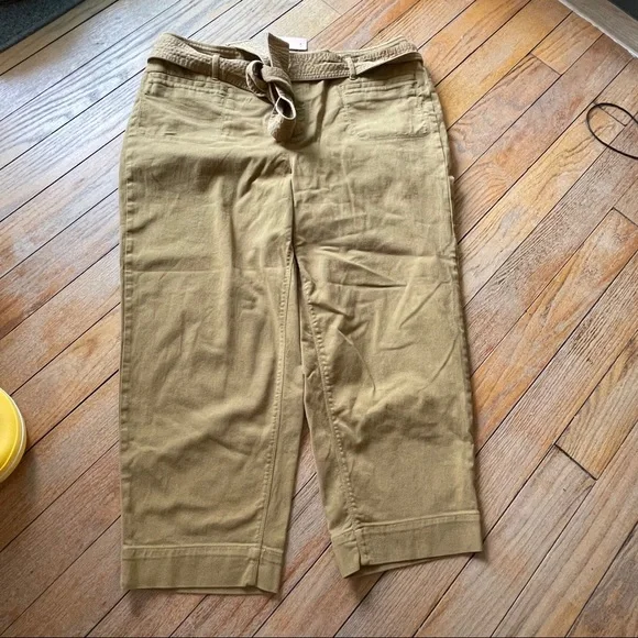 Loft Dark Gold Wide Leg Tie Pants - 18 - Picture 2 of 2